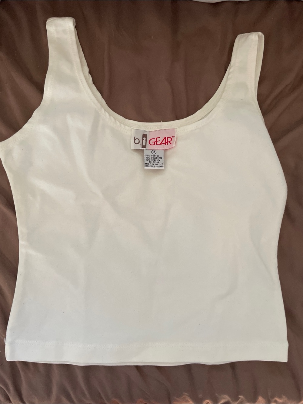 White Scoop Neck Tank Crop Top